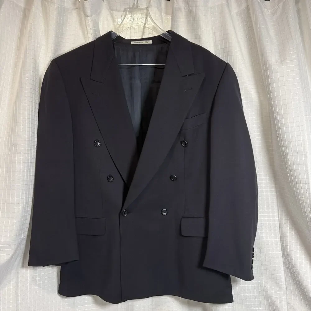 Hugo Boss Blazer Al Capone Chicago Mens 42R Blue Wool Dark Academia Preppy